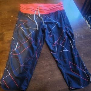 Y2K Nike Leggings Womens Medium Cropped Drifit Drawstring Athletic Polyester